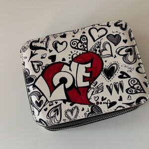 Brighton White Black Red 'Love' Heart Jewelry Case